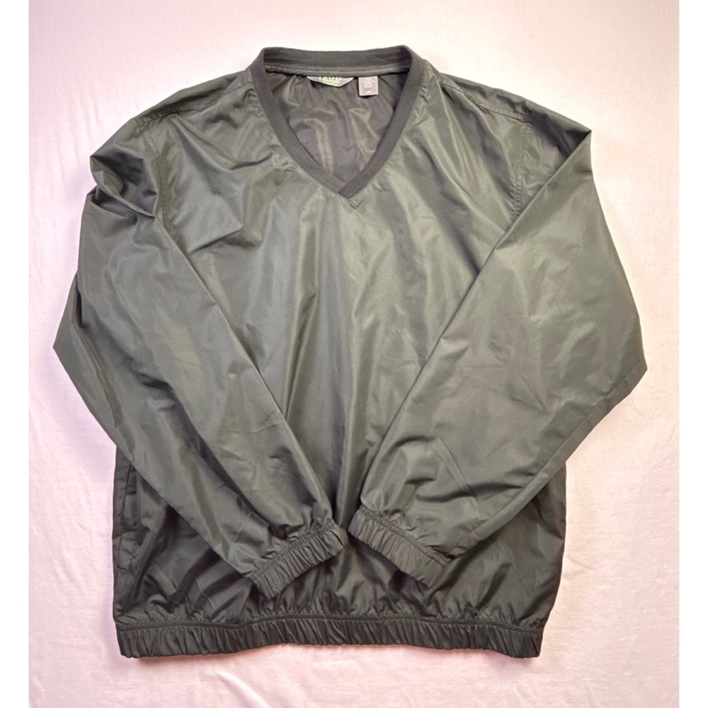 Izod Golf X-Treme Function Windbreaker Pullover V-Neck Green Mens Large-2663